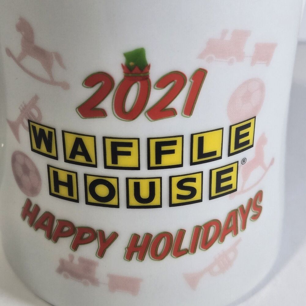 Waffle House Happy Holiday Christmas 2021 Diner Coffee Mug Limited Edition EUC